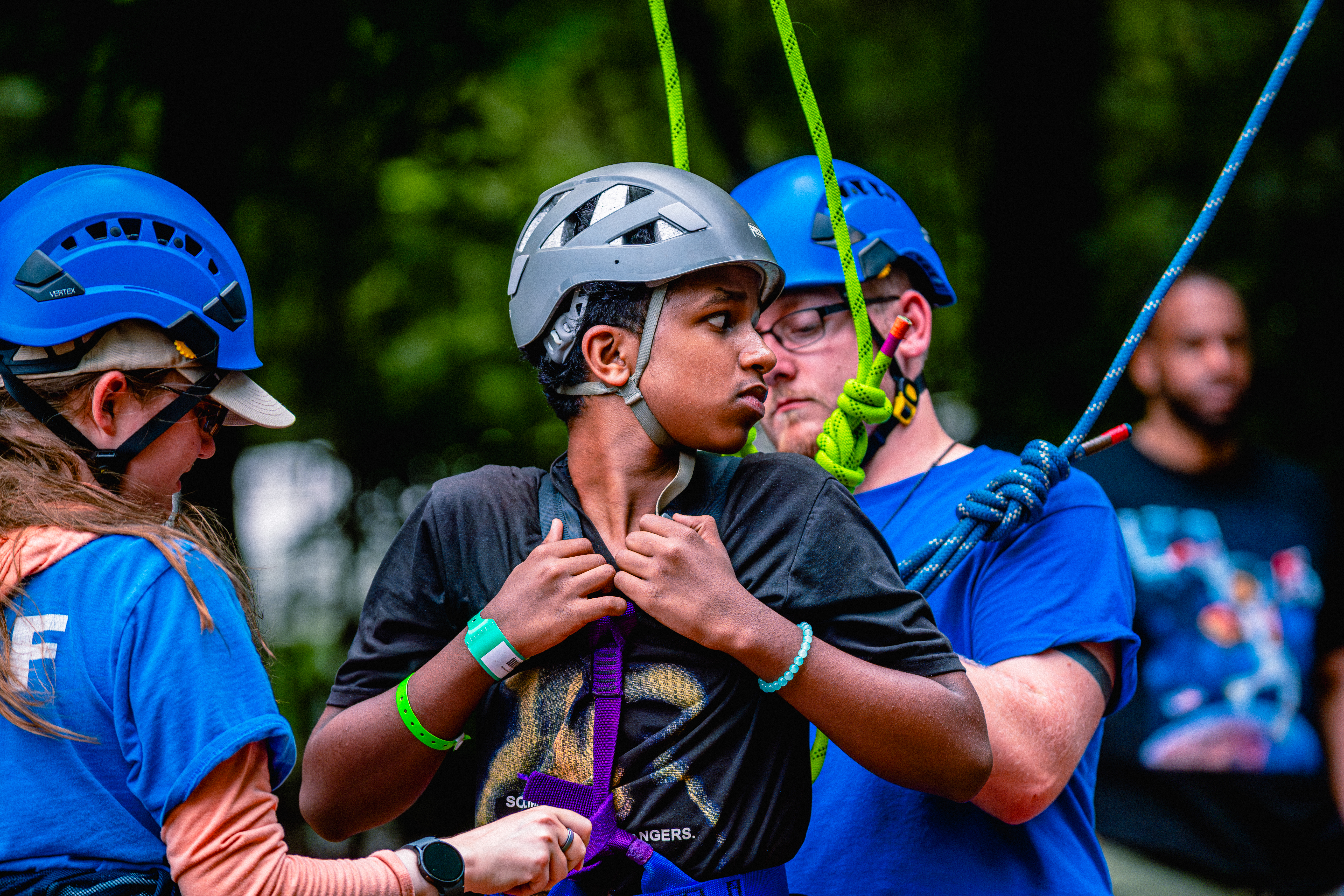 Student getting ready to enjoy the pamper pole