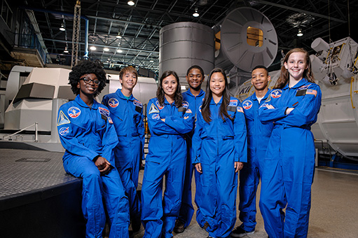 Group of kids excited for Space Camp